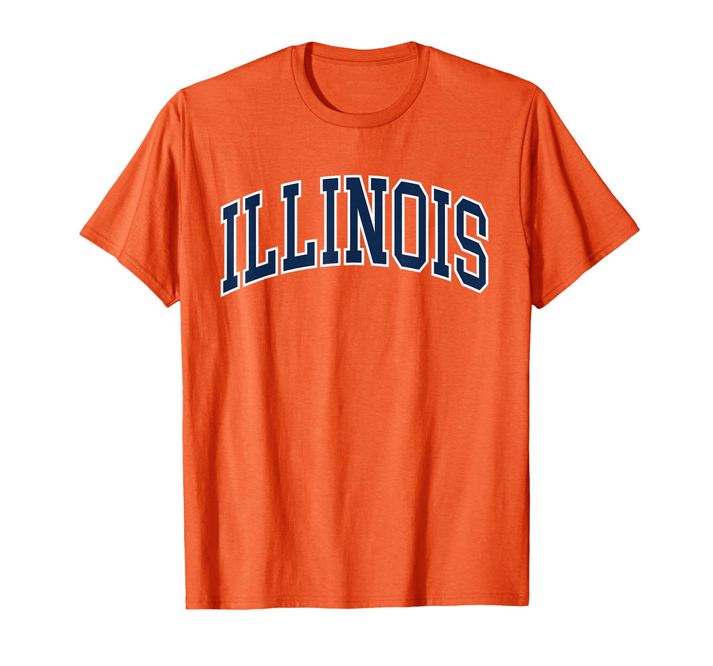 Retro Illinois Tees vintage Illinois orange-blue tee for casual, everyday wear