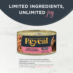 Reveal high-protein cat food — real protein first for satisfaction.