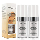 REVIGLAM TLM foundation bottle showing color-changing formula for even complexion