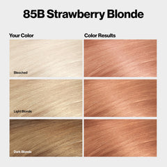REVLON ColorSilk 85B Strawberry Blonde box highlights shade option