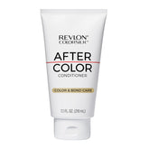 REVLON ColorSilk After Color Conditioner packaging showcases color-safe care for all hair types.