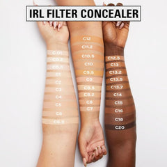 Swatch of IRL Filter Finish Concealer on skin showing buildable coverage and smooth finish.