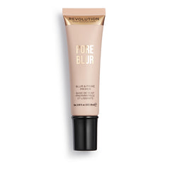Revolution Beauty London Pore Blur Primer bottle with peach gel for a smooth base.