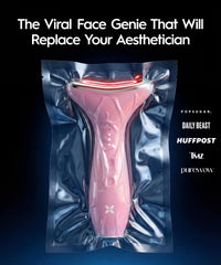 REVOMADIC REVO Genie targets jawline with heat and vibration for contouring.