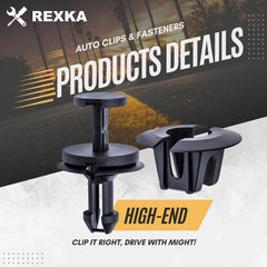 Rexka front air deflector clip closeup shows sturdy black nylon.