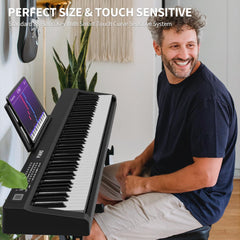 Rfgyhet digital piano 88-key side view showing compact setup