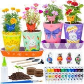 RGBDOT Kids Garden Set ceramic pots for colorful kid-friendly decorating projects.