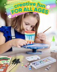 RGBDOT Kids Garden Set painting session with small hands learning color mixing.