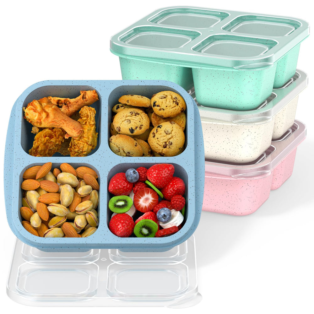 RGNEIN Bento Snack Boxes with four compartments for balanced portions and easy packing