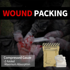 Rhino Rescue gauze serves as backup gauze for hemostatic dressings in trauma kits.
