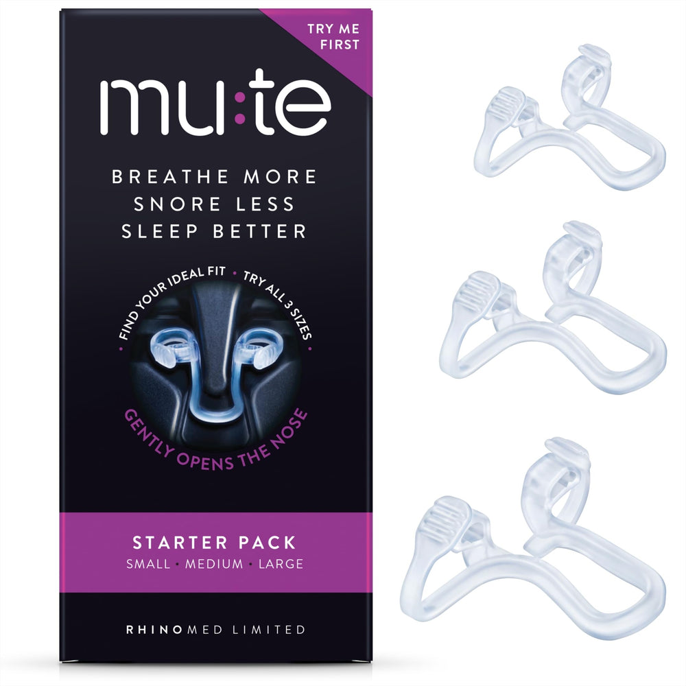 Rhinomed Mute Starter Pack box with size options for a custom fit