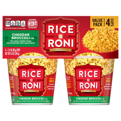 Rice-A-Roni 4pk Cups Cheddar Broccoli ready to heat for a quick, comforting meal