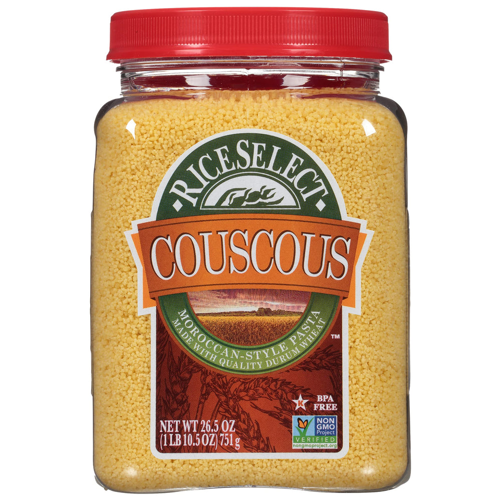 RiceSelect Moroccan style couscous jar ready to steam for light fluffy texture