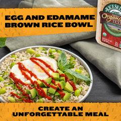 Texmati brown rice pilaf dish highlighting texture and aroma with herbs.