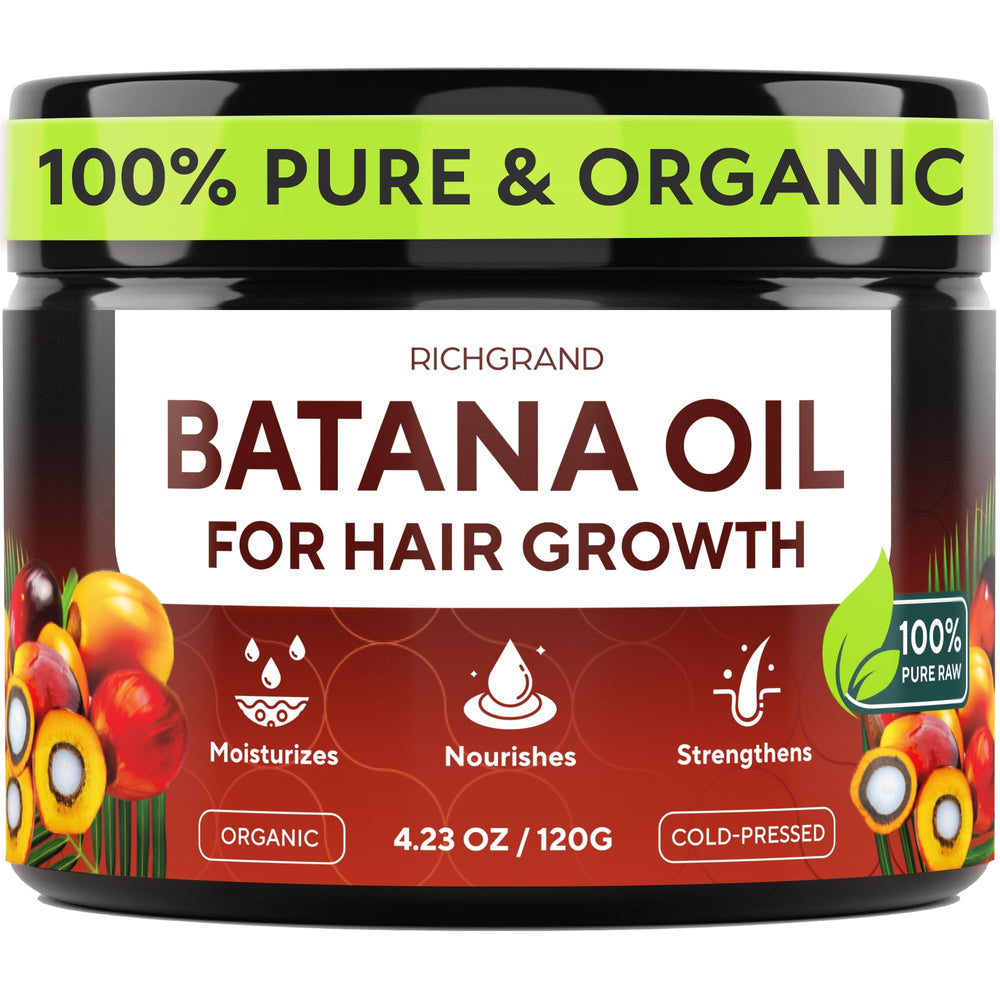 RichGRAND Batana Oil bottle pour showing pure nourishing oil for scalp care