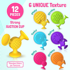 Richtim Sensory suction toys with textured design enhancing tactile exploration during bath time