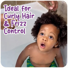 Ricitos de Oro Curls & Waves shampoo lather closeup shows soft defined curls