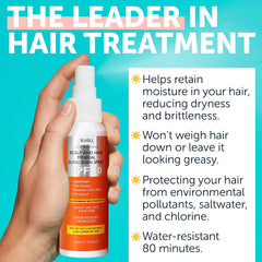 Rida Hair Research Institute fast-drying spray keeps hair soft after sun exposure.