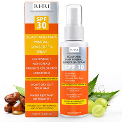 Rida Hair Research Institute premium SPF30 spray bottle provides hair UV protection.