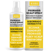 Rida Psoriasis Scalp Spray bottle enables precise application for targeted scalp relief.