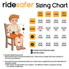 RideSafer Gen 5 XS pink vest designed for travel and everyday car rides
