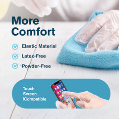 Ridex powder-free gloves for food service reduce dust and residue during prep.