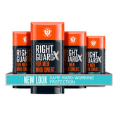 Right Guard Xtreme Defense Arctic Refresh stick in four-pack display for daily protection.