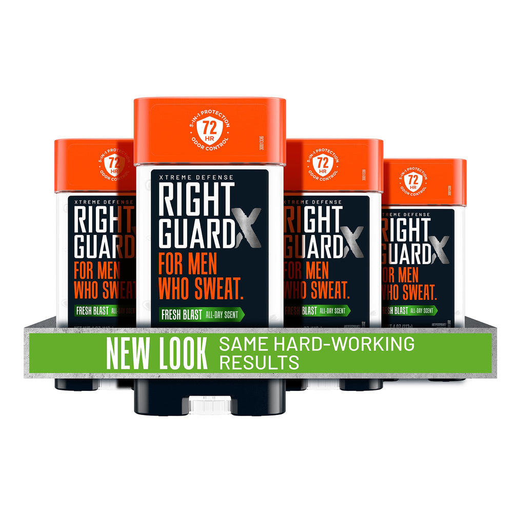 Right Guard Xtreme Defense Gel Fresh Blast bottle for all-day odor control.