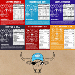Righteous Felon jerky sampler closeup showing textures and marbling