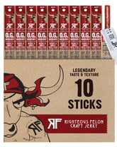Righteous Felon OG Hickory beef sticks pack shows bold flavor and grab-and-go convenience.