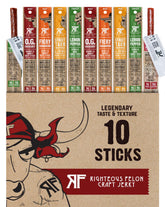 Righteous Felon variety meat sticks assortment in package for on the go protein