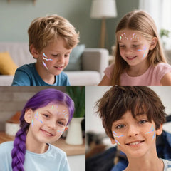Rihoyoss Purple laser stripes tattoos offer multicolor accents for creative costume details