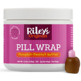 Riley's Pill Wrap pour chien: pâte citrouille et cacahuète enrobant une pilule.