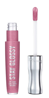 Rimmel Stay Glossy Cake for Breakfast gloss tube shows rich color for vibrant lips
