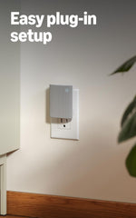 Ring Chime newest model plugged into a wall outlet for quick setup.