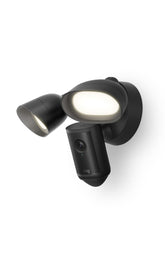 Ring Floodlight Cam Pro front view shows full outdoor coverage for deterrence.