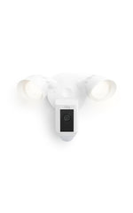 Ring Floodlight Cam Wired Plus front view with motion-activated lighting boosts security.
