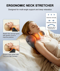RINGCO neck massager showing three heat settings for personalized warmth