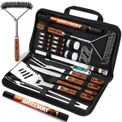 RINPIR 31pcs BBQ utensils set laid out for an all-in-one grilling session