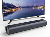 RIOWOIS Sound Bar with bass reflector enhances dialogue clarity for TV viewing.