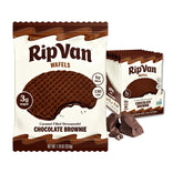 Rip Van Wafels Chocolate Brownie Stroopwafels package with 12 individually wrapped snacks