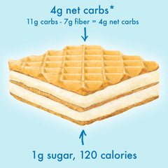 Rip Van Wafels Lemon Cookies stack on a kitchen counter.