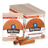 Rip Van Wafels Snickerdoodle Stroopwafel packaging for on-the-go snacking.