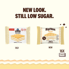 Rip Van Wafels vanilla keto wafer close-up highlights real vanilla flavor.