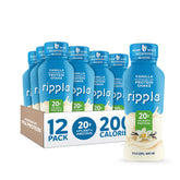 Ripple Vanilla Plant Based Shake bottle appearance highlights convenient, dairy-free nutrition for busy mornings.