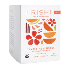 Rishi Tangerine Hibiscus tea sachet for a bright, caffeine-free moment.