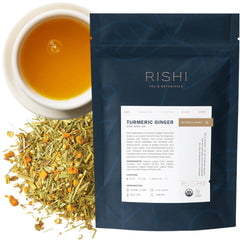 Rishi Tea Turmeric Ginger loose leaf for a fragrant warming brew