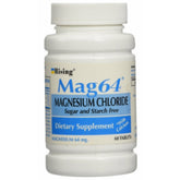 Rising Mag64 magnesium chloride tablets front view supports daily mineral intake