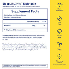 BioSeries time-released capsules highlight a controlled melatonin release for restful evenings.