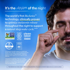 Close-up of Ritual melatonin capsules illustrating vegan sleep aid in a discreet bottle.